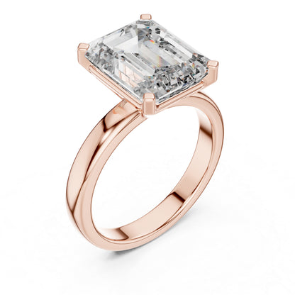Emerald Lab-Grown Diamond Solitaire Ring in 18K Yellow Gold - Pure Carat