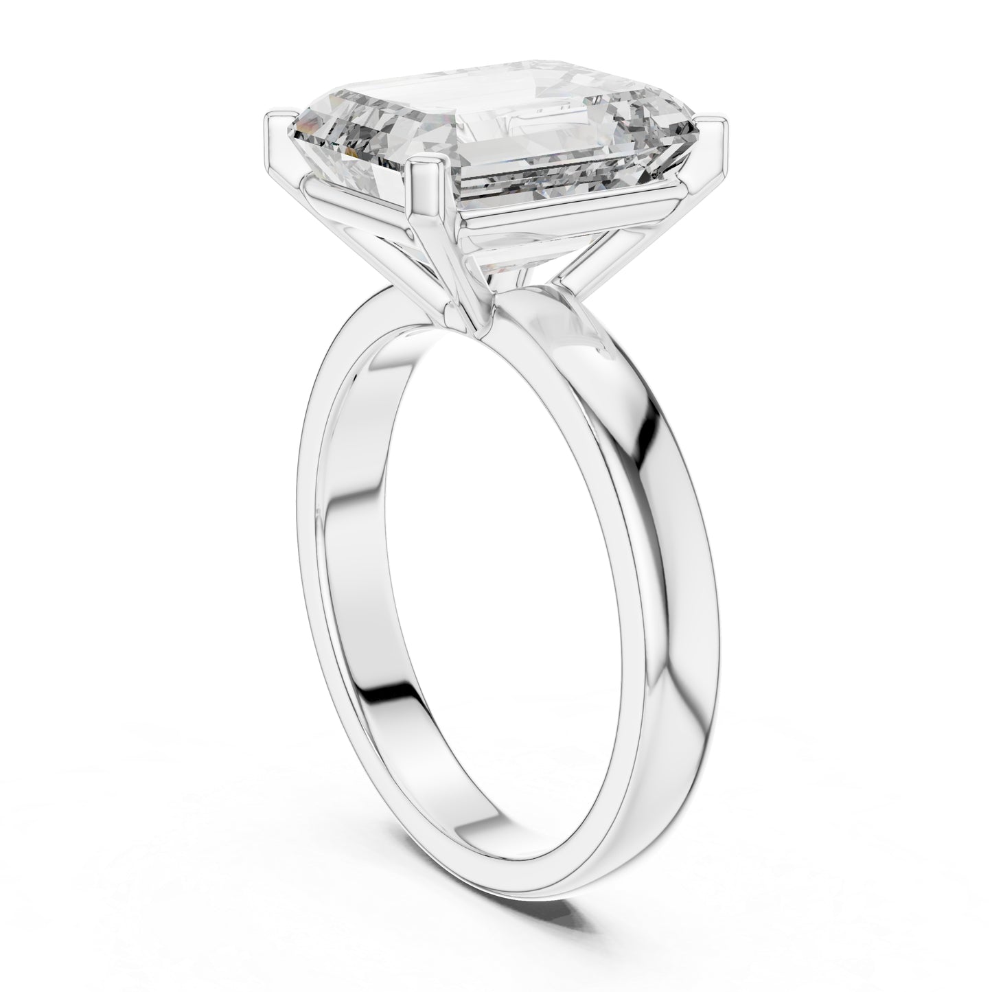 Emerald Lab-Grown Diamond Solitaire Ring in 18K Yellow Gold - Pure Carat
