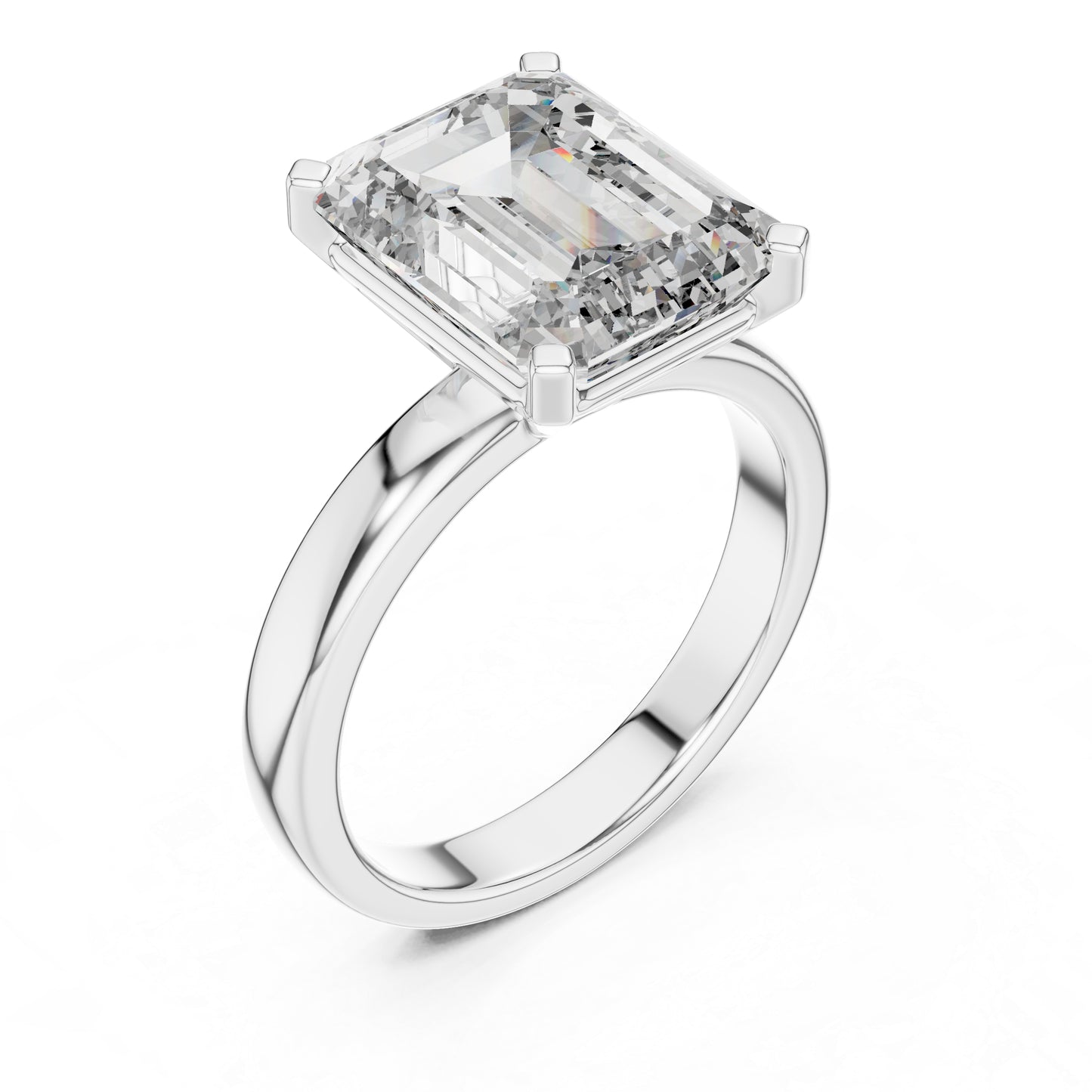 Emerald Lab-Grown Diamond Solitaire Ring in 18K Yellow Gold - Pure Carat
