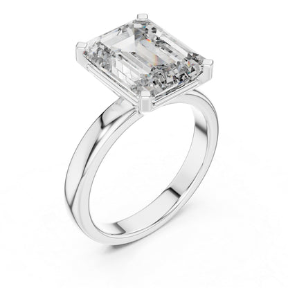 Emerald Lab-Grown Diamond Solitaire Ring in 18K Yellow Gold - Pure Carat