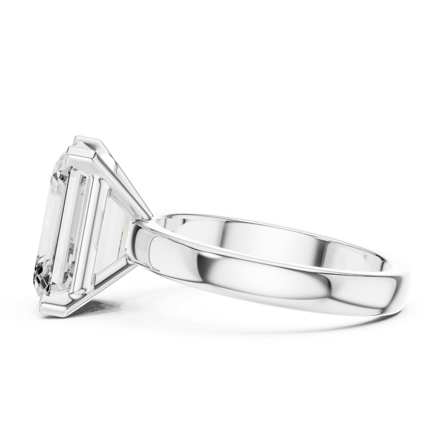 Emerald Lab-Grown Diamond Solitaire Ring in 18K Yellow Gold - Pure Carat