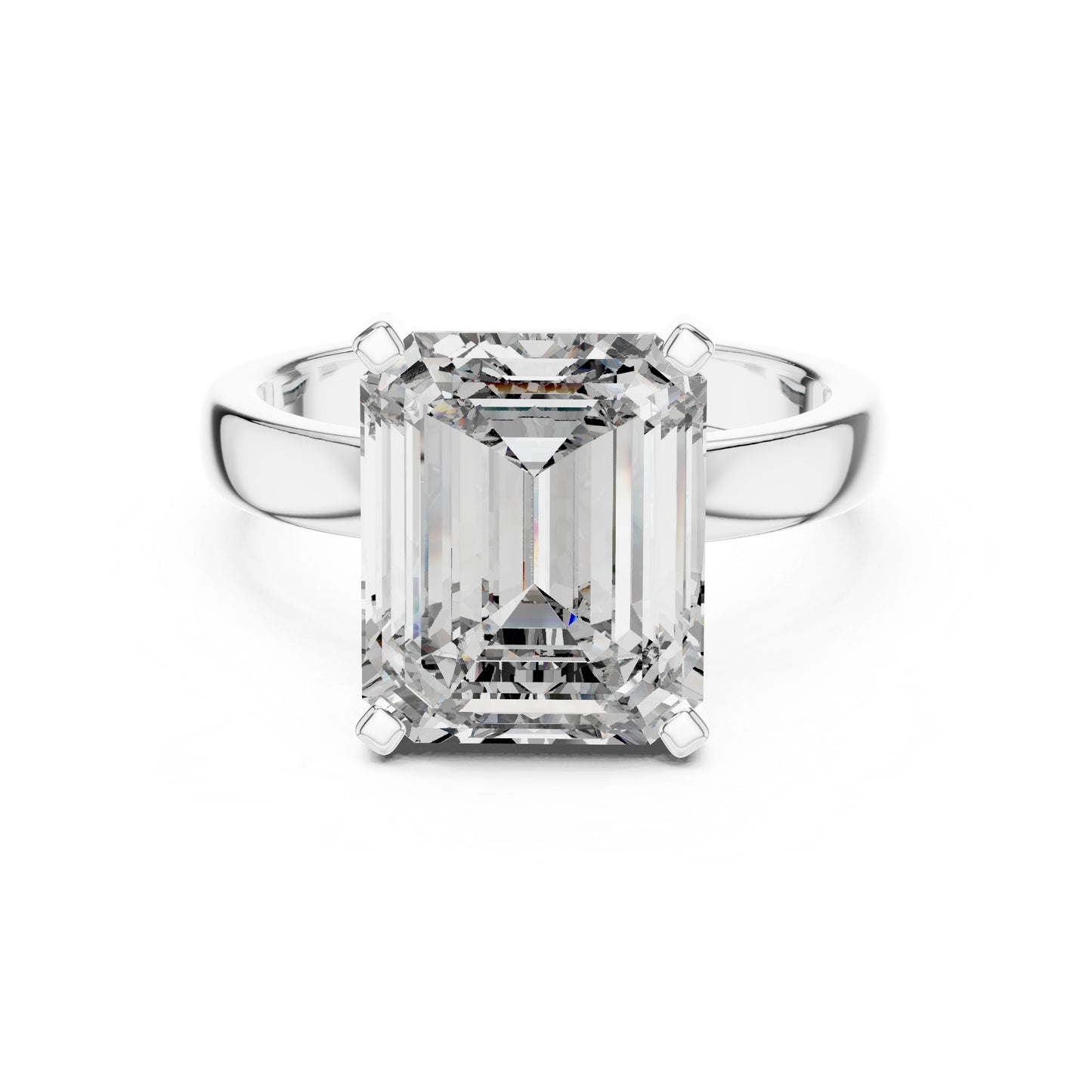Emerald Lab-Grown Diamond Solitaire Ring in 18K Yellow Gold - Pure Carat