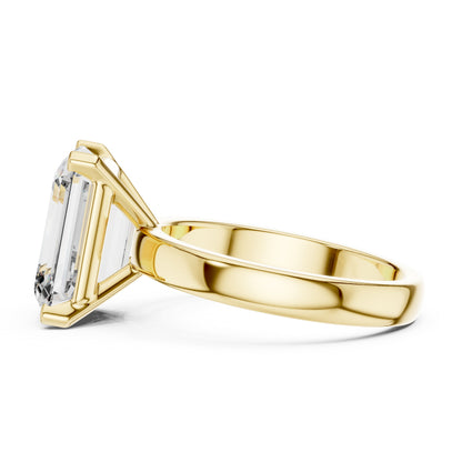 Emerald Lab-Grown Diamond Solitaire Ring in 18K Yellow Gold - Pure Carat