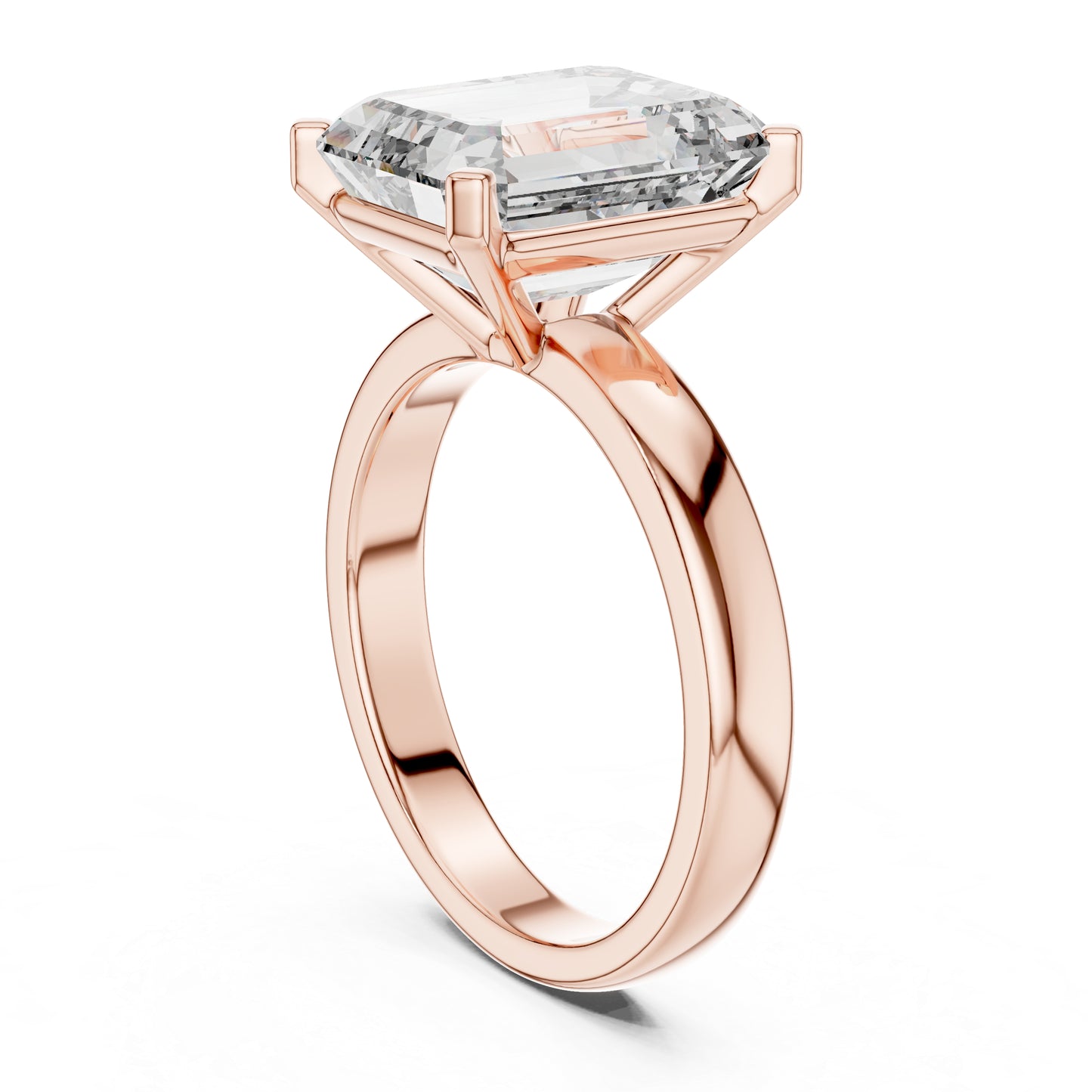Emerald Lab-Grown Diamond Solitaire Ring in 18K Yellow Gold - Pure Carat