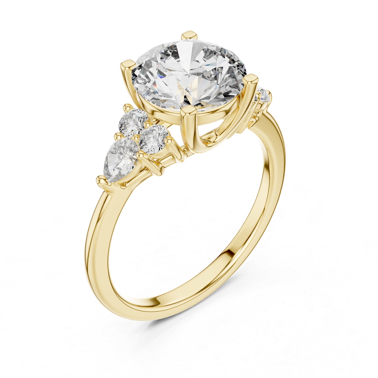 Women's Party Wear Diamond Ring - Oval Lab-Grown Stone in 14K Yellow Gold - Pure Carat