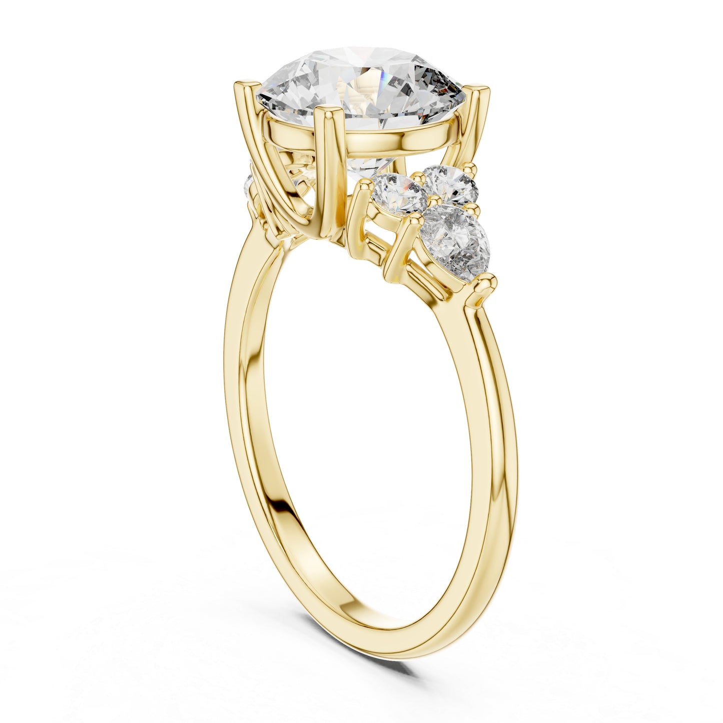 Women's Party Wear Diamond Ring - Oval Lab-Grown Stone in 14K Yellow Gold - Pure Carat