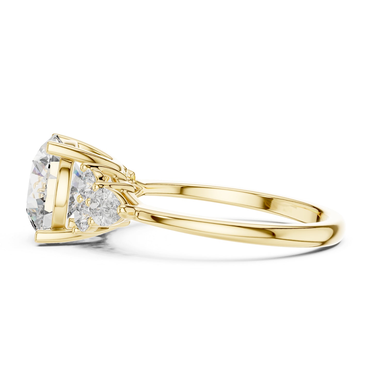 Women's Party Wear Diamond Ring - Oval Lab-Grown Stone in 14K Yellow Gold - Pure Carat