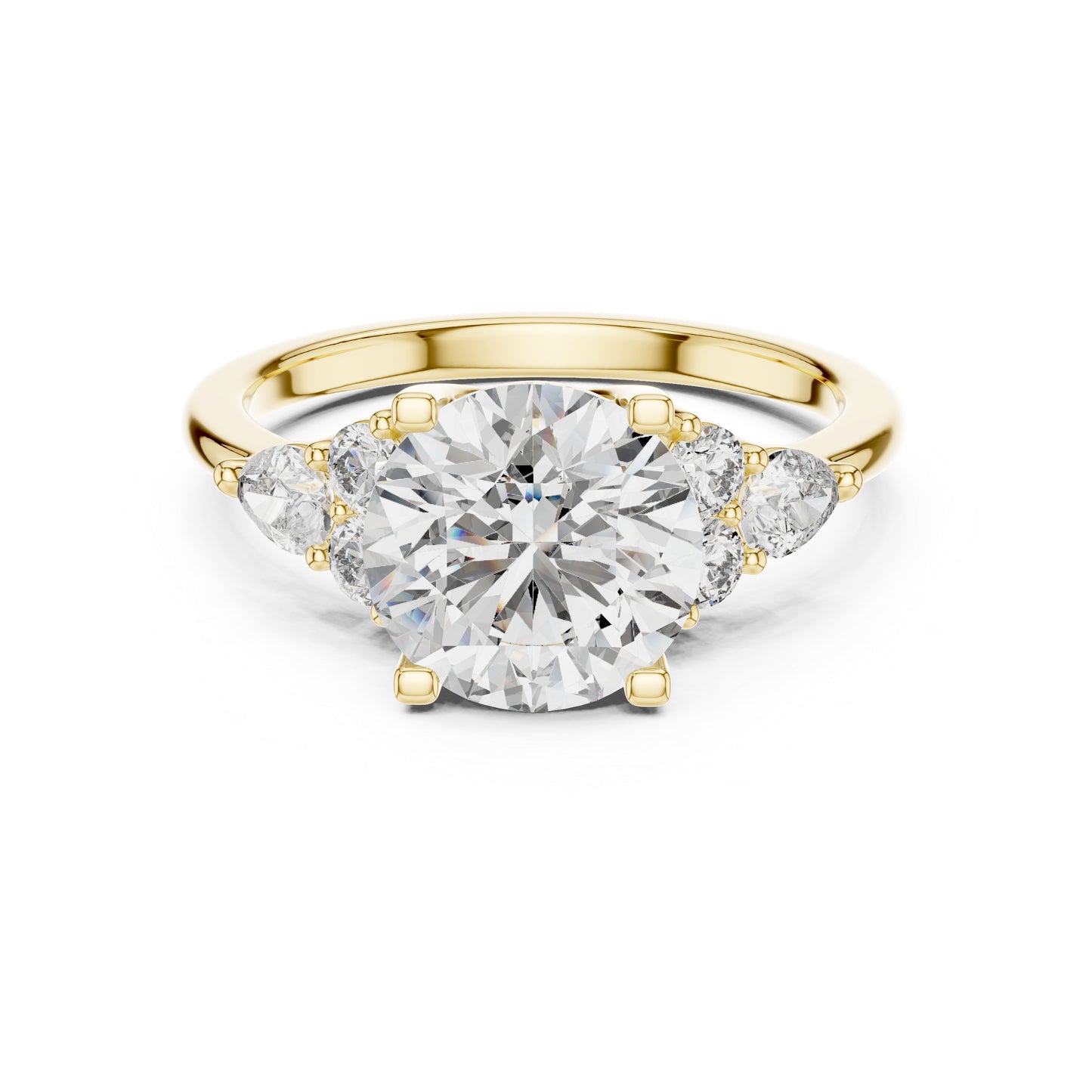 Women's Party Wear Diamond Ring - Oval Lab-Grown Stone in 14K Yellow Gold - Pure Carat