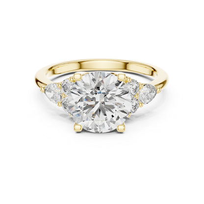 Women's Party Wear Diamond Ring - Oval Lab-Grown Stone in 14K Yellow Gold - Pure Carat