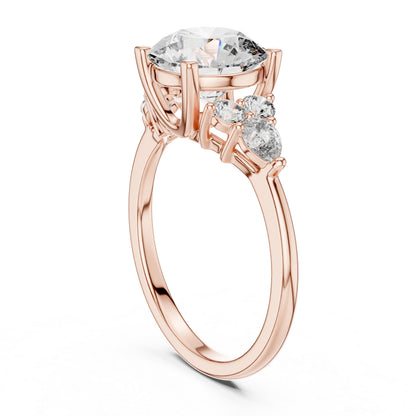 Women's Party Wear Diamond Ring - Oval Lab-Grown Stone in 14K Yellow Gold - Pure Carat