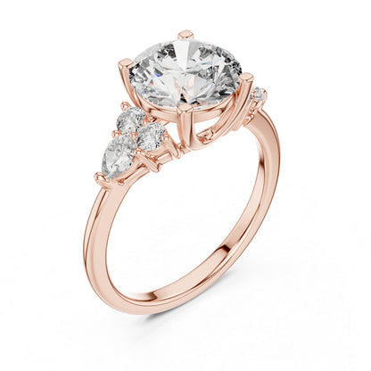 Women's Party Wear Diamond Ring - Oval Lab-Grown Stone in 14K Yellow Gold - Pure Carat