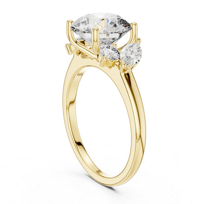 14K Yellow Gold Marquise & Round Lab-Grown Diamond Ring for Women - Pure Carat
