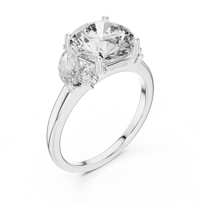 14K Yellow Gold Marquise & Round Lab-Grown Diamond Ring for Women - Pure Carat