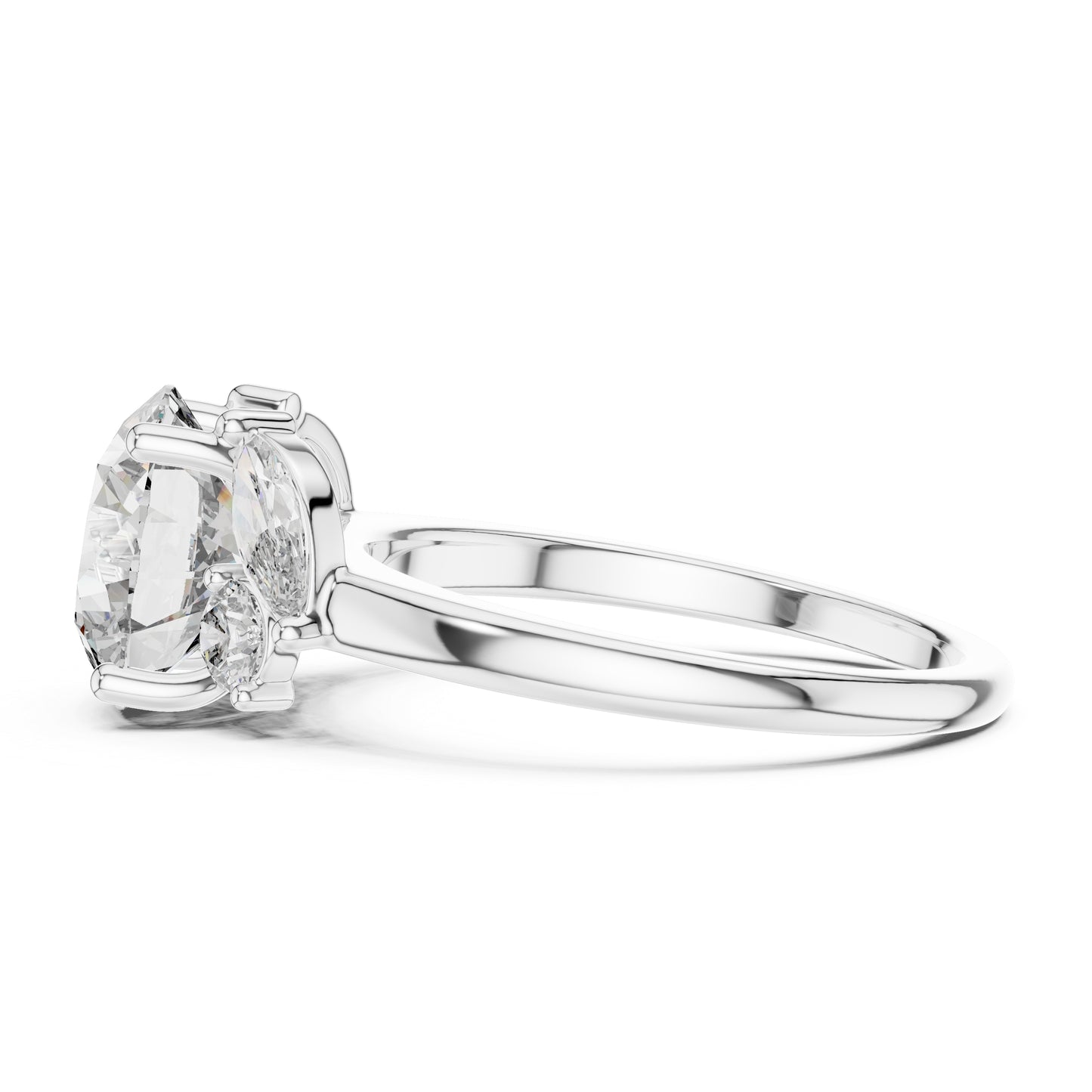 14K Yellow Gold Marquise & Round Lab-Grown Diamond Ring for Women - Pure Carat