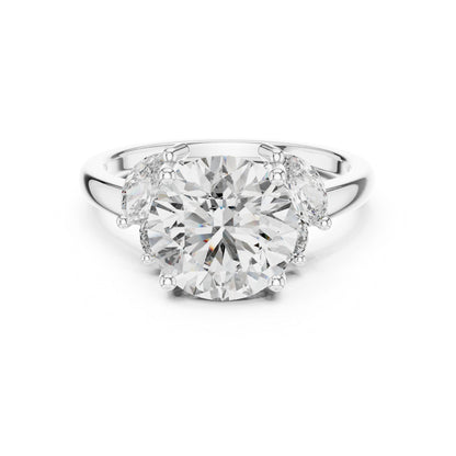 14K Yellow Gold Marquise & Round Lab-Grown Diamond Ring for Women - Pure Carat