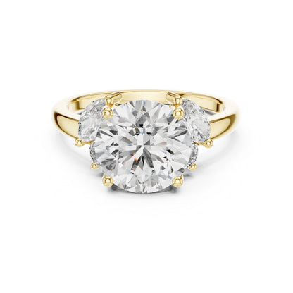 14K Yellow Gold Marquise & Round Lab-Grown Diamond Ring for Women - Pure Carat