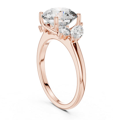 14K Yellow Gold Marquise & Round Lab-Grown Diamond Ring for Women - Pure Carat