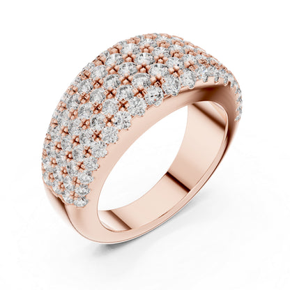 Pure Carat 18K Yellow Gold Round Cut Lab-Grown Diamond Drop Ring for Women – Office Wear