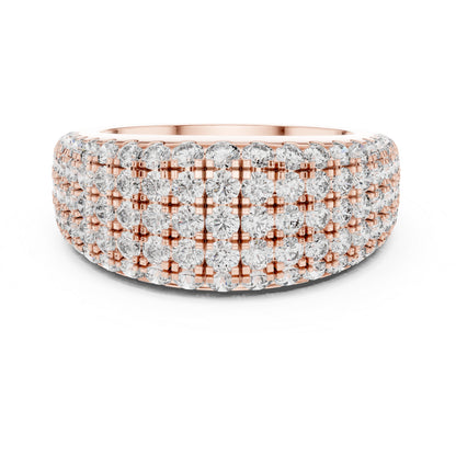 Pure Carat 18K Yellow Gold Round Cut Lab-Grown Diamond Drop Ring for Women – Office Wear