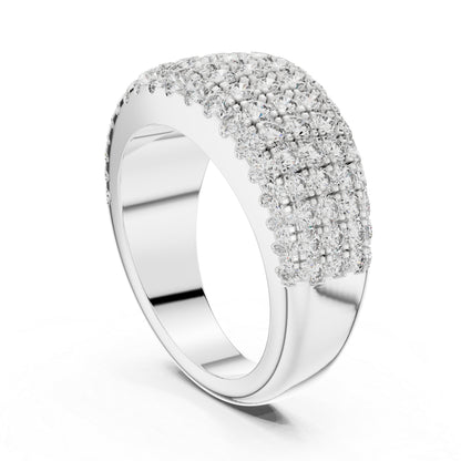 Pure Carat 18K Yellow Gold Round Cut Lab-Grown Diamond Drop Ring for Women – Office Wear