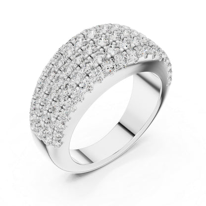 Pure Carat 18K Yellow Gold Round Cut Lab-Grown Diamond Drop Ring for Women – Office Wear