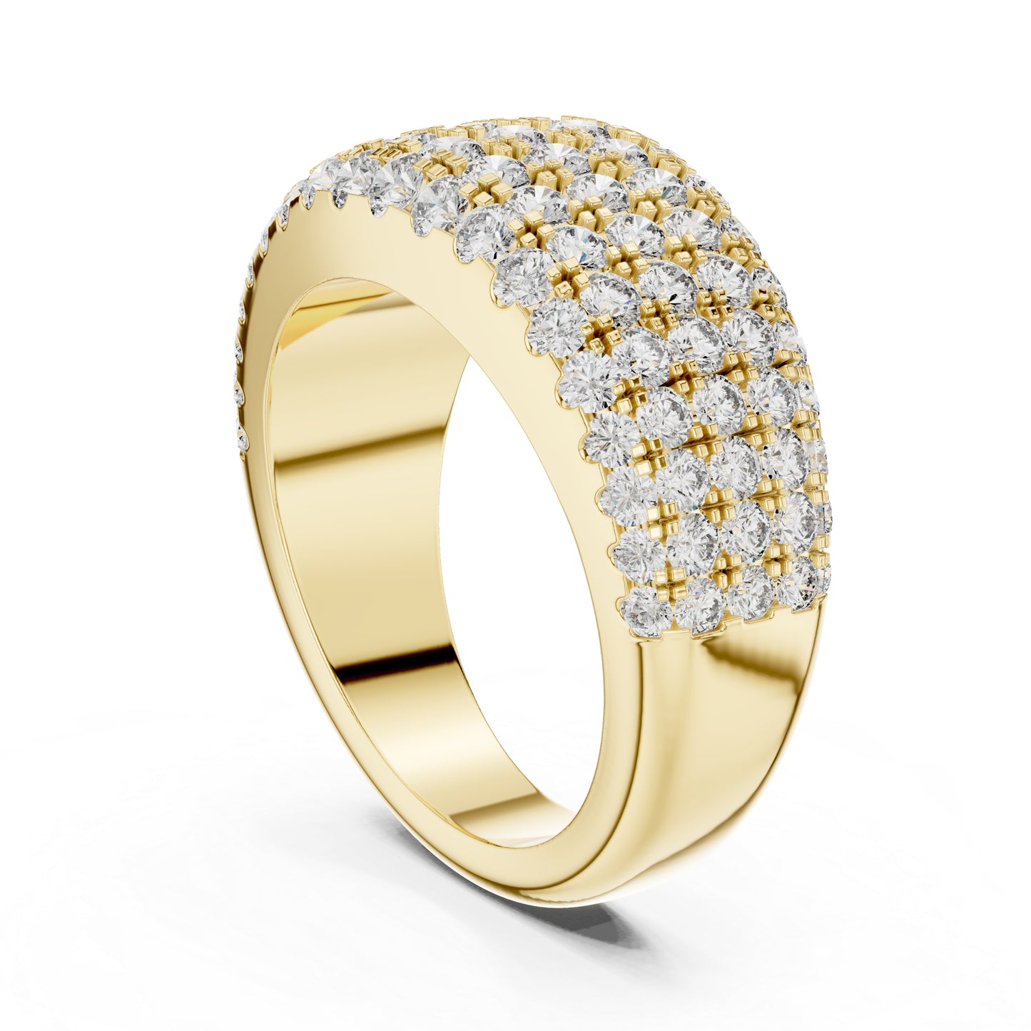 Pure Carat 18K Yellow Gold Round Cut Lab-Grown Diamond Drop Ring for Women – Office Wear