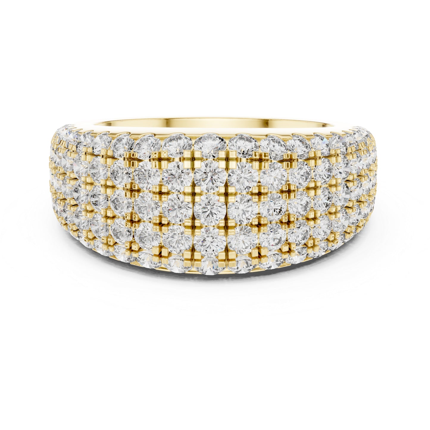 Pure Carat 18K Yellow Gold Round Cut Lab-Grown Diamond Drop Ring for Women – Office Wear
