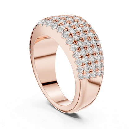 Pure Carat 18K Yellow Gold Round Cut Lab-Grown Diamond Drop Ring for Women – Office Wear