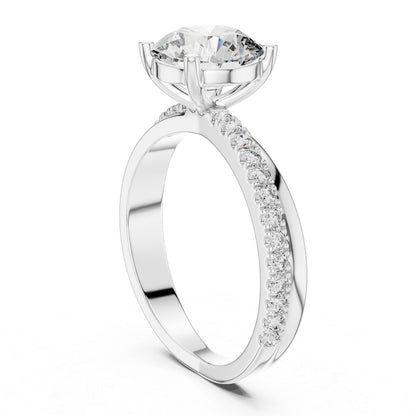 18K Yellow Gold Round Lab-Grown Diamond Ring for Women | Office Wear | Pure Carat
