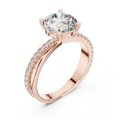 18K Yellow Gold Round Lab-Grown Diamond Ring for Women | Office Wear | Pure Carat