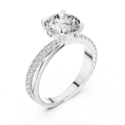 18K Yellow Gold Round Lab-Grown Diamond Ring for Women | Office Wear | Pure Carat