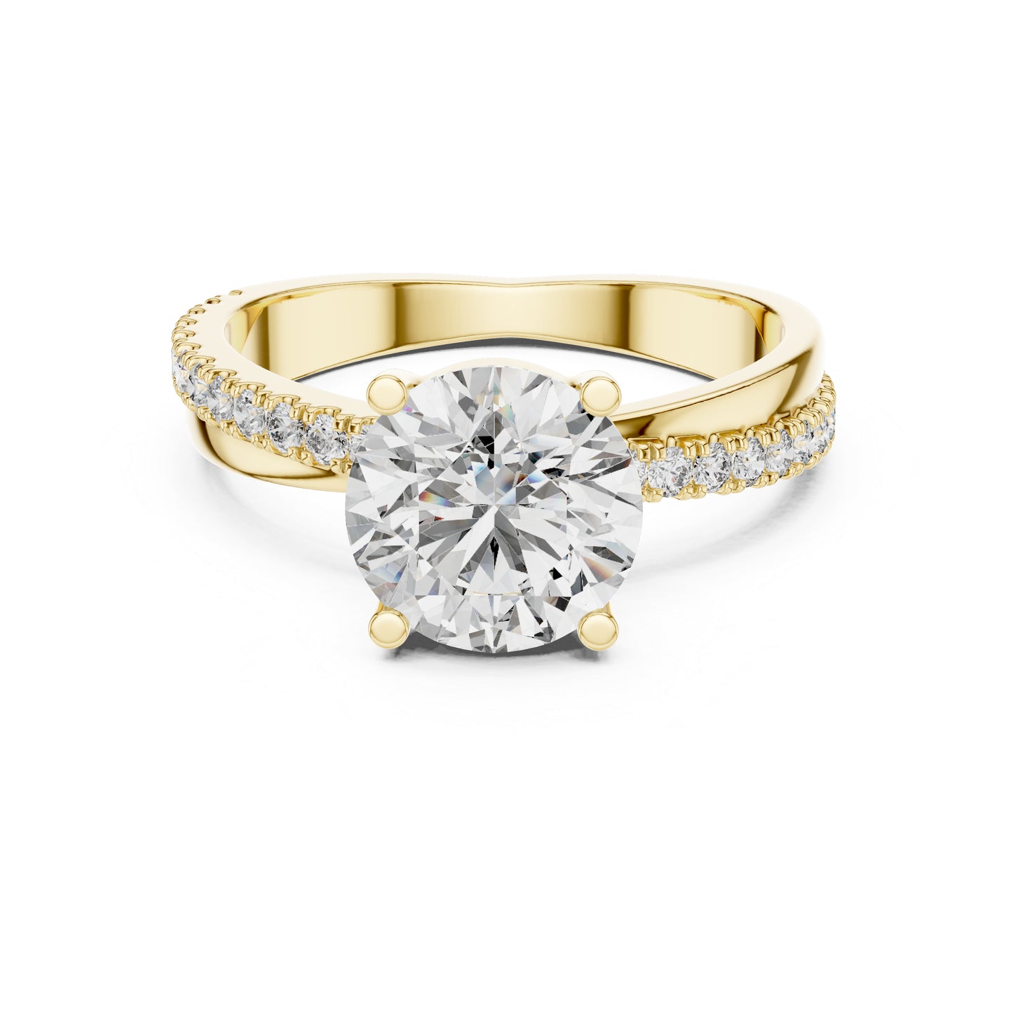 18K Yellow Gold Round Lab-Grown Diamond Ring for Women | Office Wear | Pure Carat