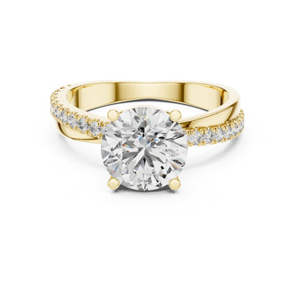 18K Yellow Gold Round Lab-Grown Diamond Ring for Women | Office Wear | Pure Carat