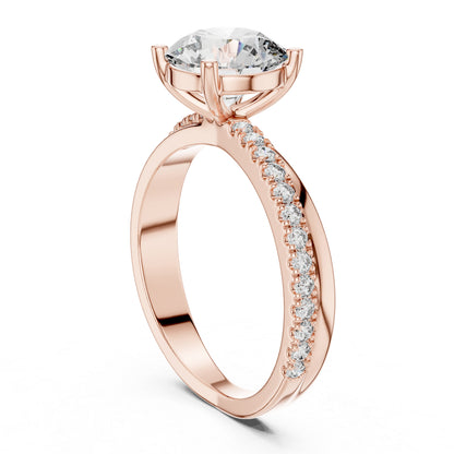 18K Yellow Gold Round Lab-Grown Diamond Ring for Women | Office Wear | Pure Carat