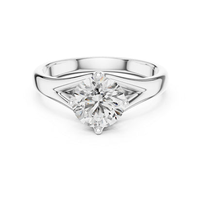 Round Lab-Grown Diamond Ring in 18K White Gold for Women | PureCarat