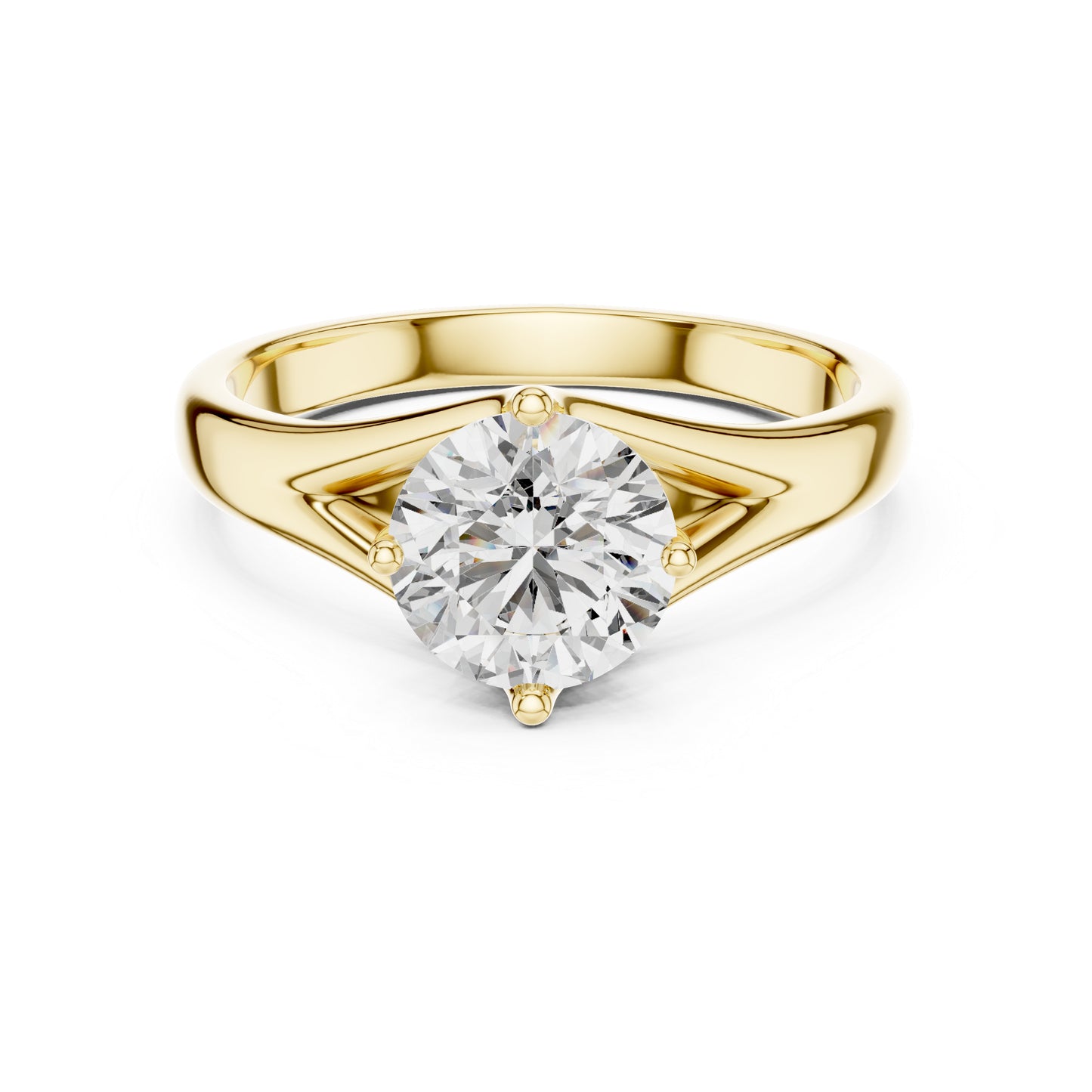 Round Lab-Grown Diamond Ring in 18K White Gold for Women | PureCarat