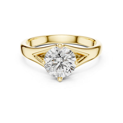 Round Lab-Grown Diamond Ring in 18K White Gold for Women | PureCarat