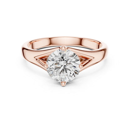 Round Lab-Grown Diamond Ring in 18K White Gold for Women | PureCarat