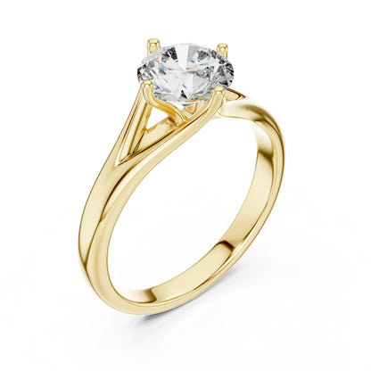 Round Lab-Grown Diamond Ring in 18K White Gold for Women | PureCarat