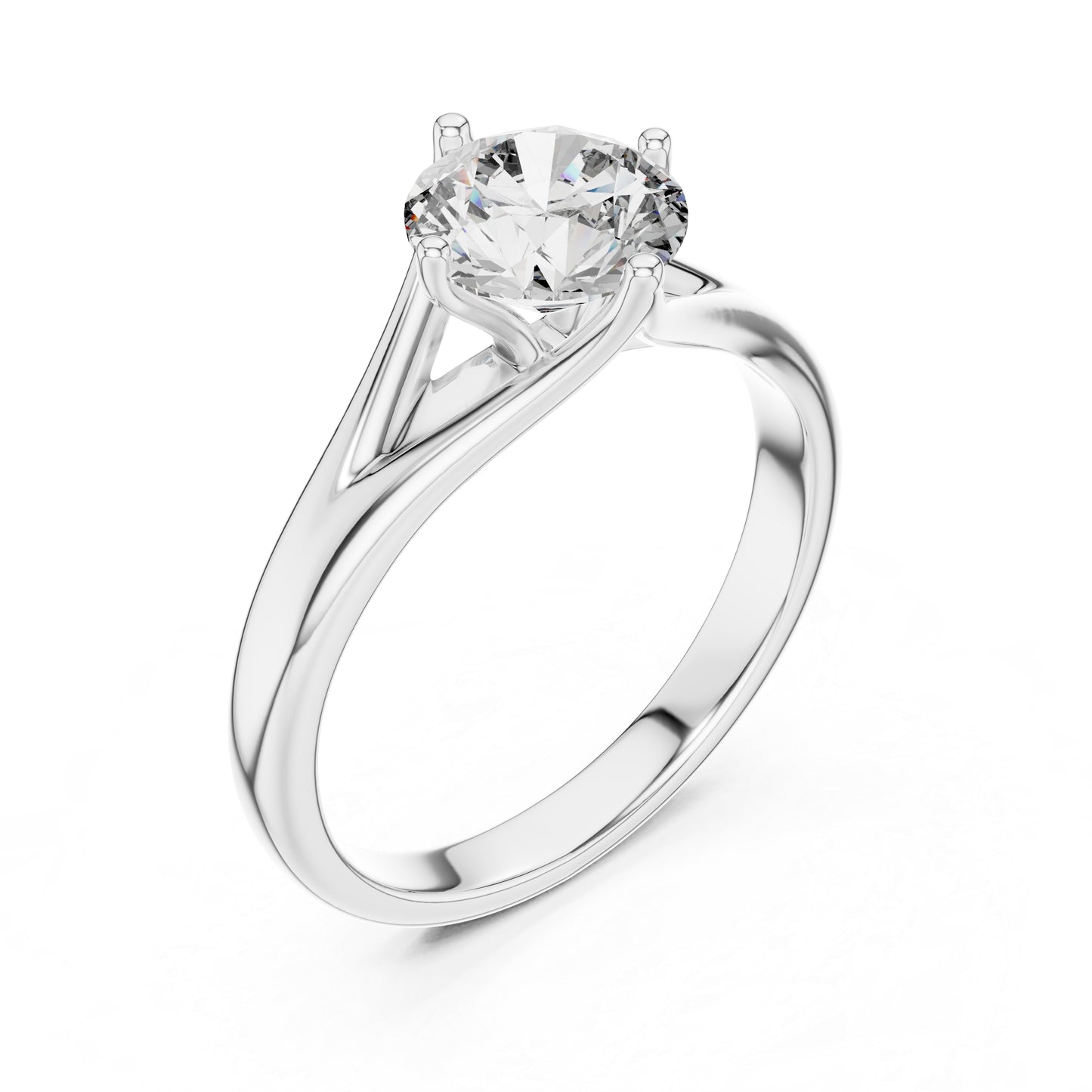 Round Lab-Grown Diamond Ring in 18K White Gold for Women | PureCarat