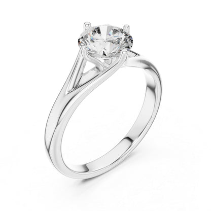 Round Lab-Grown Diamond Ring in 18K White Gold for Women | PureCarat