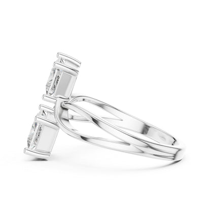 14K White Gold Princess Cut Lab-Grown Diamond Stud Ring for Women | Engagement | Pure Carat