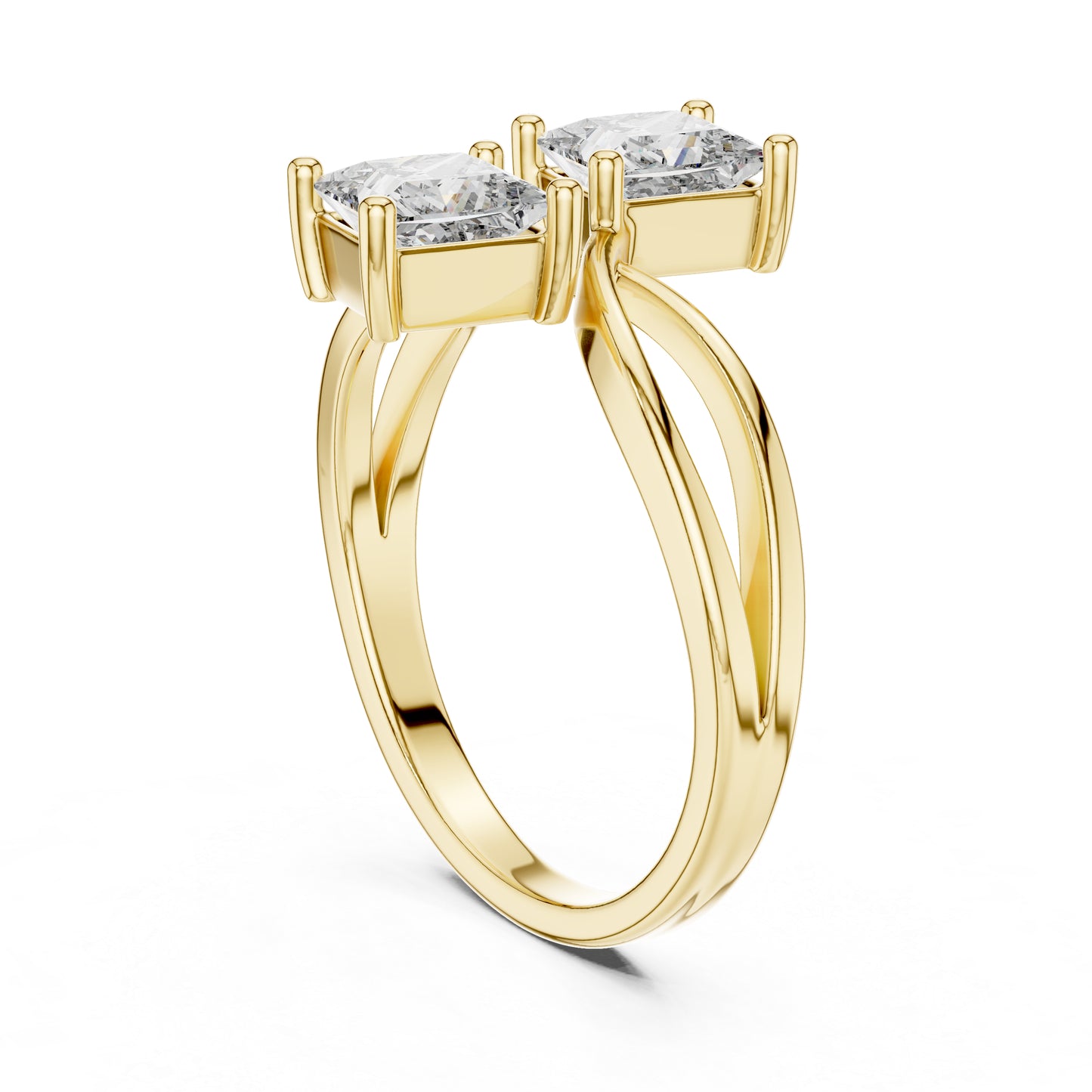 14K White Gold Princess Cut Lab-Grown Diamond Stud Ring for Women | Engagement | Pure Carat