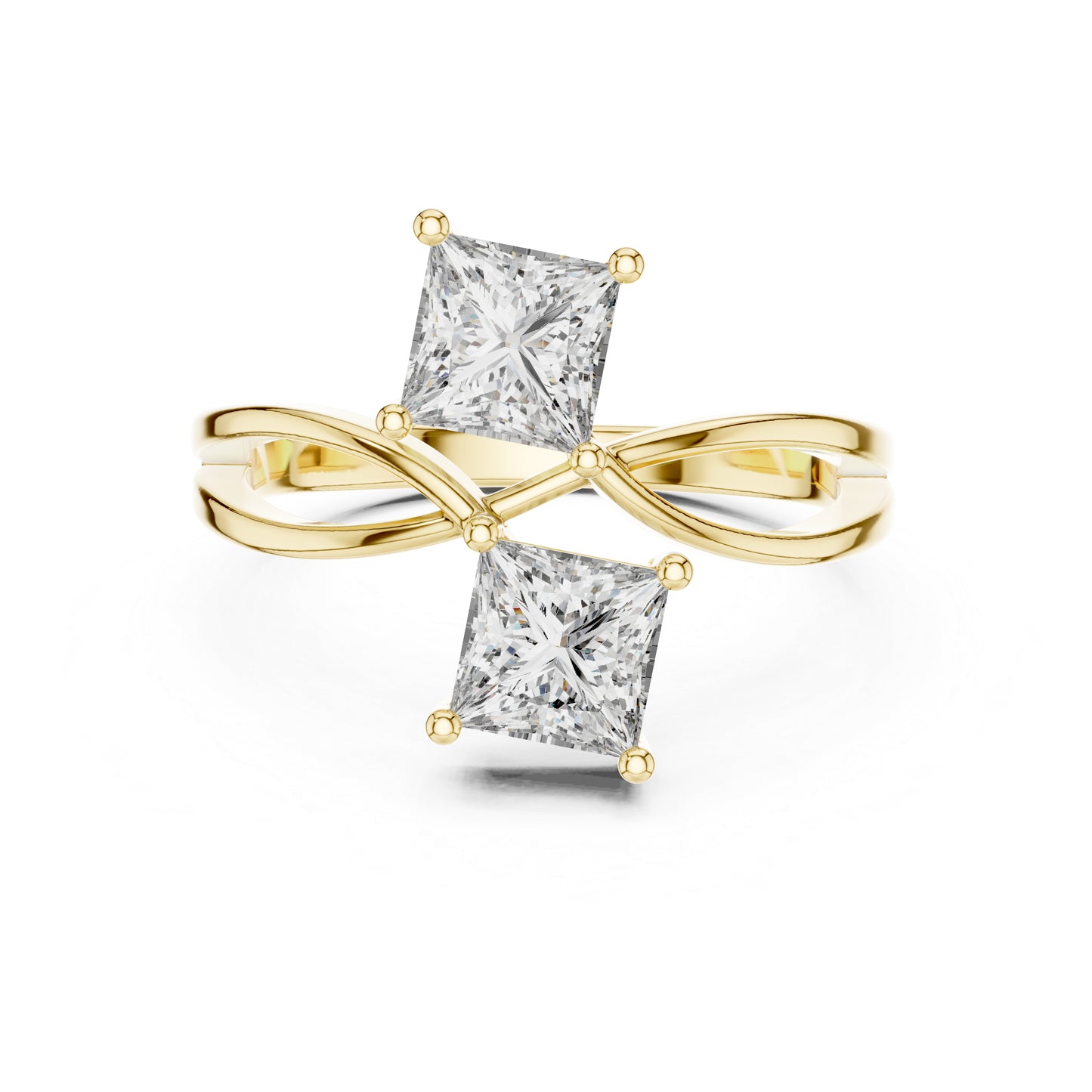 14K White Gold Princess Cut Lab-Grown Diamond Stud Ring for Women | Engagement | Pure Carat