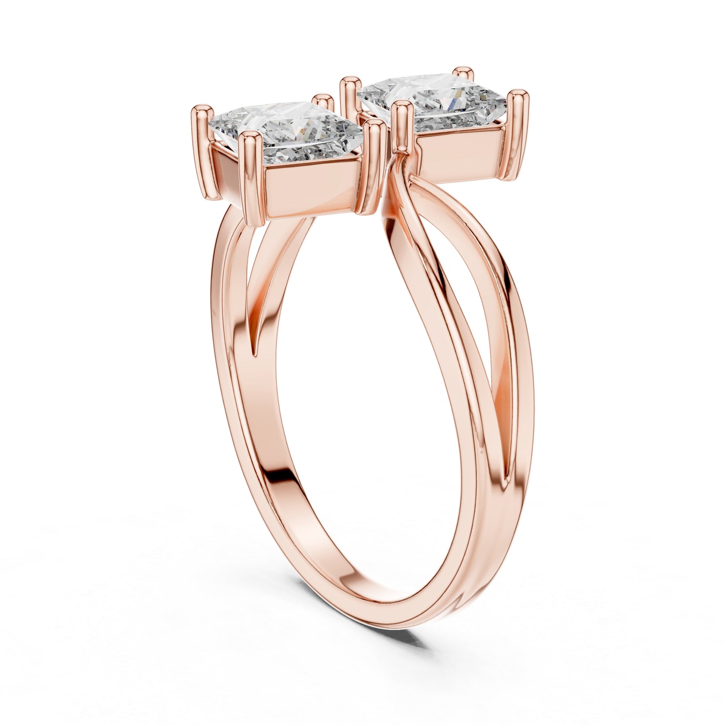 14K White Gold Princess Cut Lab-Grown Diamond Stud Ring for Women | Engagement | Pure Carat