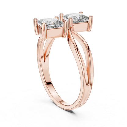 14K White Gold Princess Cut Lab-Grown Diamond Stud Ring for Women | Engagement | Pure Carat