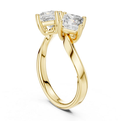 14K Yellow Gold Princess Cut Lab-Grown Diamond Drop Ring for Women | Wedding Jewellery | Pure Carat