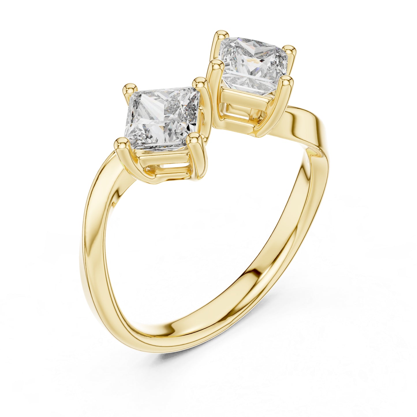 14K Yellow Gold Princess Cut Lab-Grown Diamond Drop Ring for Women | Wedding Jewellery | Pure Carat