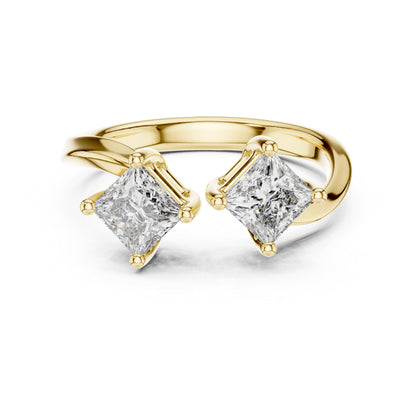 14K Yellow Gold Princess Cut Lab-Grown Diamond Drop Ring for Women | Wedding Jewellery | Pure Carat