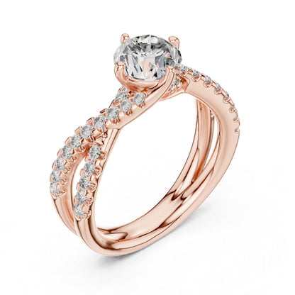 14K Yellow Gold Round Lab-Grown Diamond Drop Ring for Women | Everyday Wear | Pure Carat
